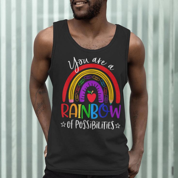 Teacher You Are a Rainbow Of Possibilities Funny Men Tank Top, novelty gifts, funny gifts