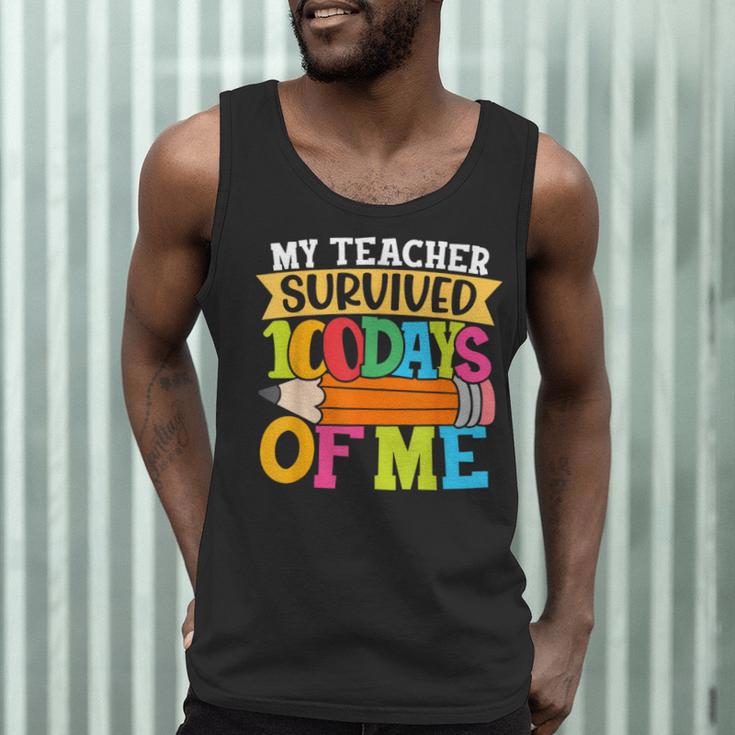 My Teacher Survived 100 Days Of Me 100th Day Of School Kids Men Tank Top, novelty gifts, funny gifts