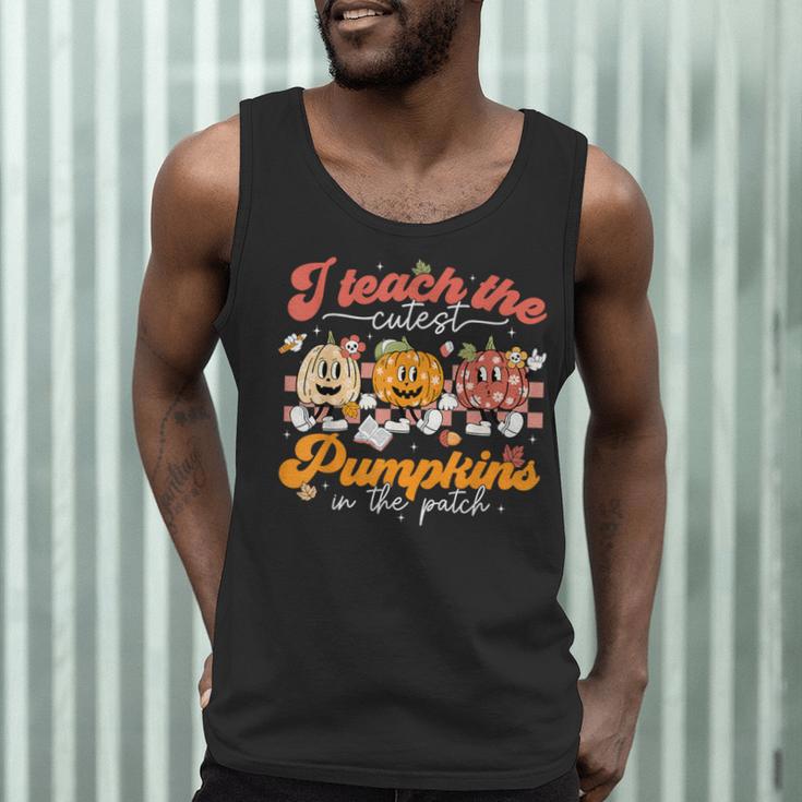Teacher I Teach The Cutest Pumpkins In The Patch Fall Autumn Men Tank Top, novelty gifts, funny gifts