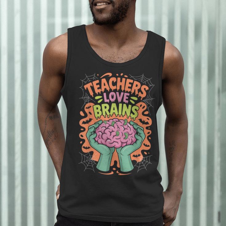 Teacher Teachers Love Brains Halloween Men Women Men Tank Top, novelty gifts, funny gifts