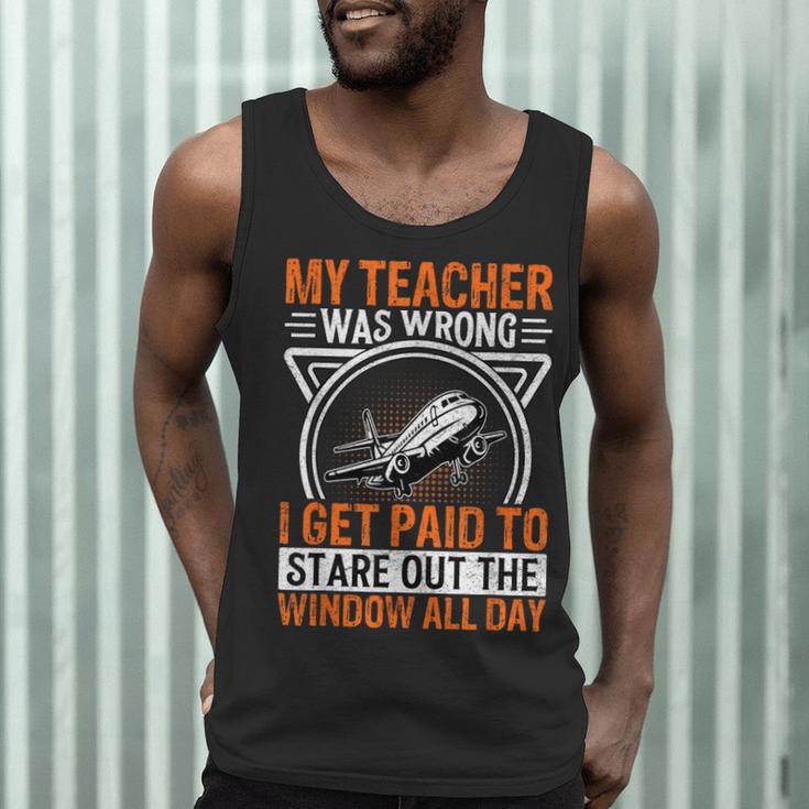 My Teacher Was Wrong I Get Paid To Stare Out The Window Men Tank Top, novelty gifts, funny gifts