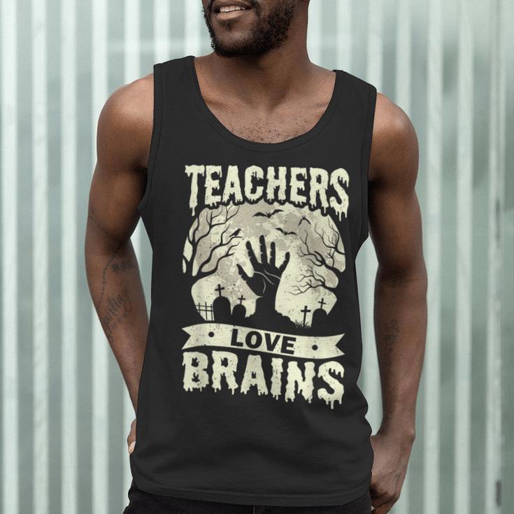 Teachers Love Brains Halloween Costume Boo Trick Teach Men Tank Top, novelty gifts, funny gifts