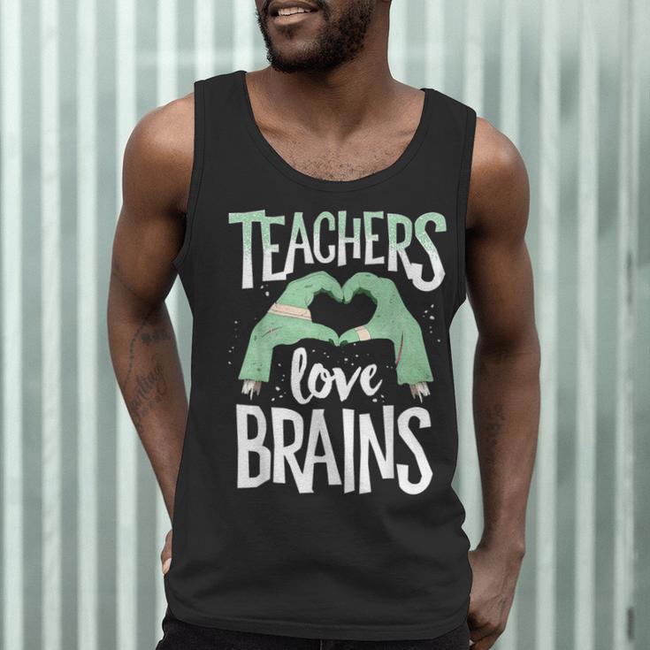 Teachers Love Brains Halloween Costume Trick Treat Zombie Men Tank Top, novelty gifts, funny gifts Teachers Love Brains Halloween Costume Trick Treat Zombie Men Tank Top, novelty gifts, funny gifts
