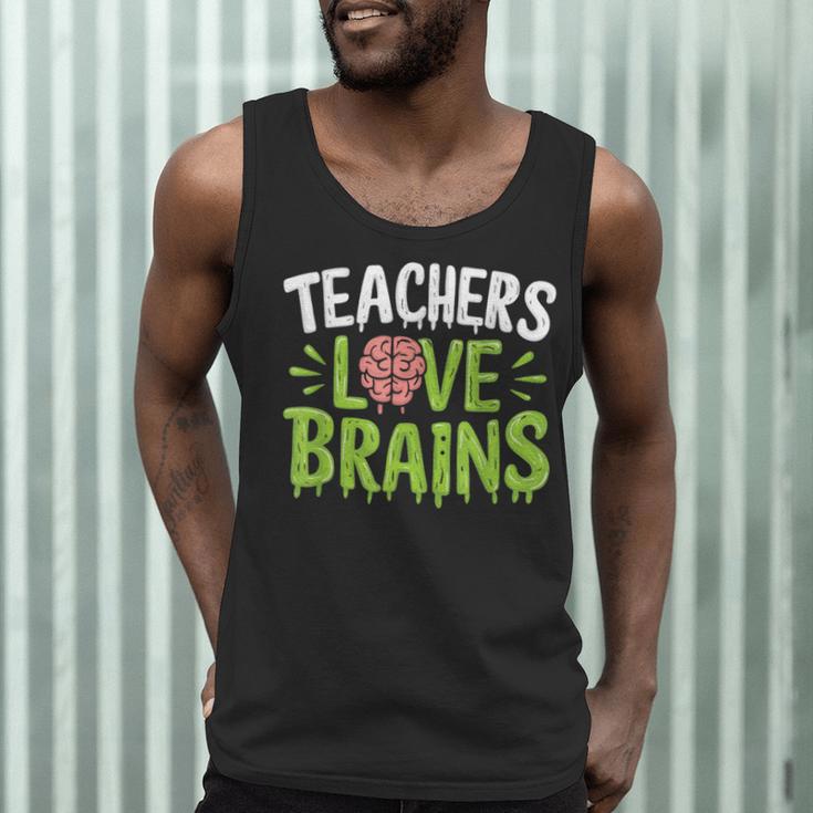 Teachers Love Brains Halloween Teacher Zombie Men Tank Top, novelty gifts, funny gifts Teachers Love Brains Halloween Teacher Zombie Men Tank Top, novelty gifts, funny gifts