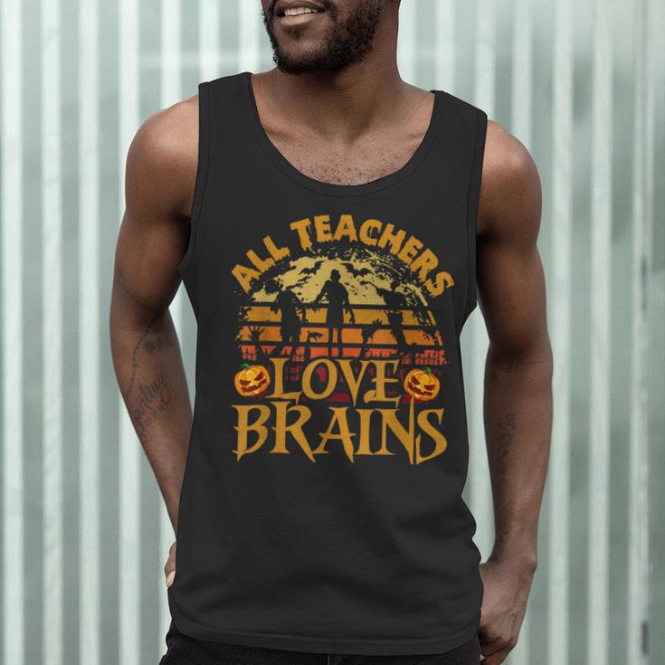 All Teachers Love Brains School Halloween Costume Men Tank Top, novelty gifts, funny gifts
