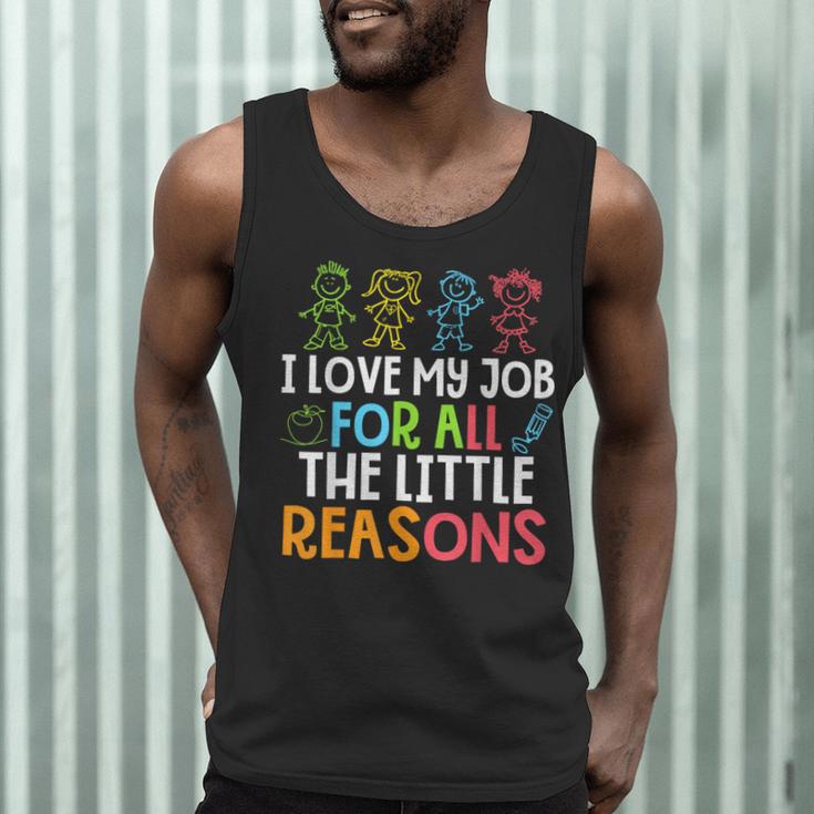 Teachers I Love My Job For All The Little Reasons Teacher Men Tank Top, novelty gifts, funny gifts