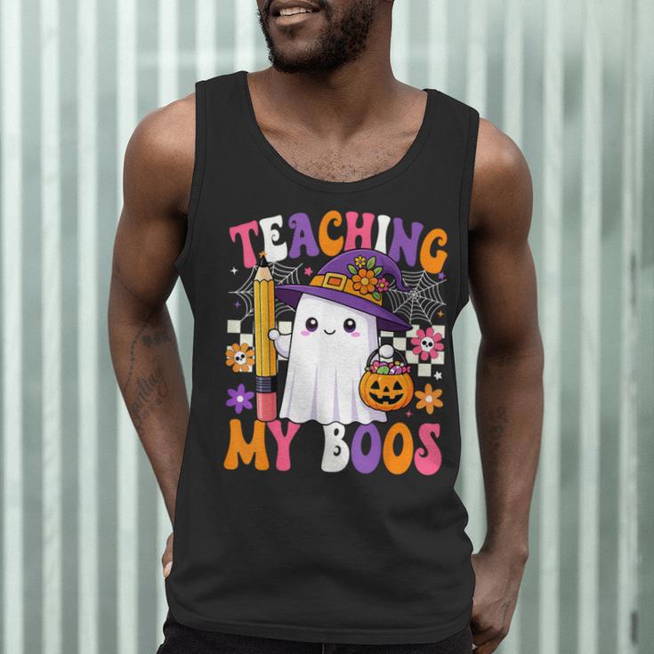 Teaching My Boos Ghost Teacher Cute Pencil Halloween Teacher Men Tank Top, novelty gifts, funny gifts