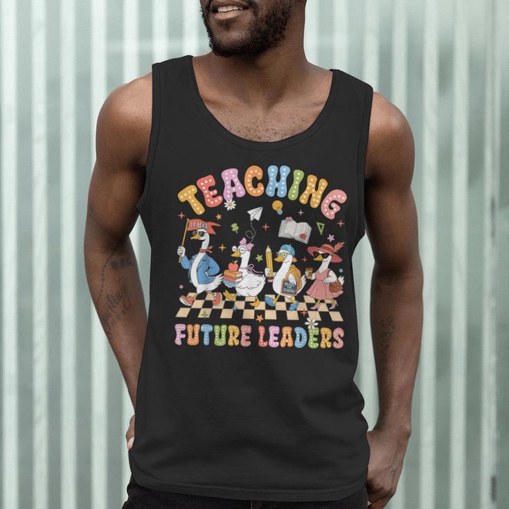 Teaching Future Leaders Teacher Back To School Cute Goose Men Tank Top, novelty gifts, funny gifts Teaching Future Leaders Teacher Back To School Cute Goose Men Tank Top, novelty gifts, funny gifts