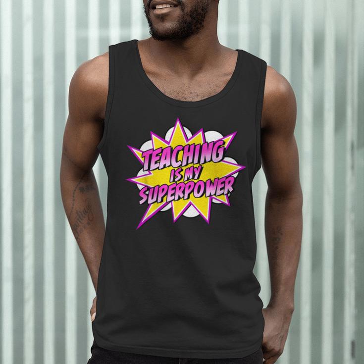 Teaching Is My Superpower Retro Comic Super Teacher Men Tank Top, novelty gifts, funny gifts Teaching Is My Superpower Retro Comic Super Teacher Men Tank Top, novelty gifts, funny gifts