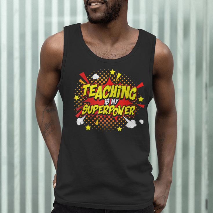 Teaching Is My Superpower Retro Comic Teacher Men Tank Top, novelty gifts, funny gifts Teaching Is My Superpower Retro Comic Teacher Men Tank Top, novelty gifts, funny gifts