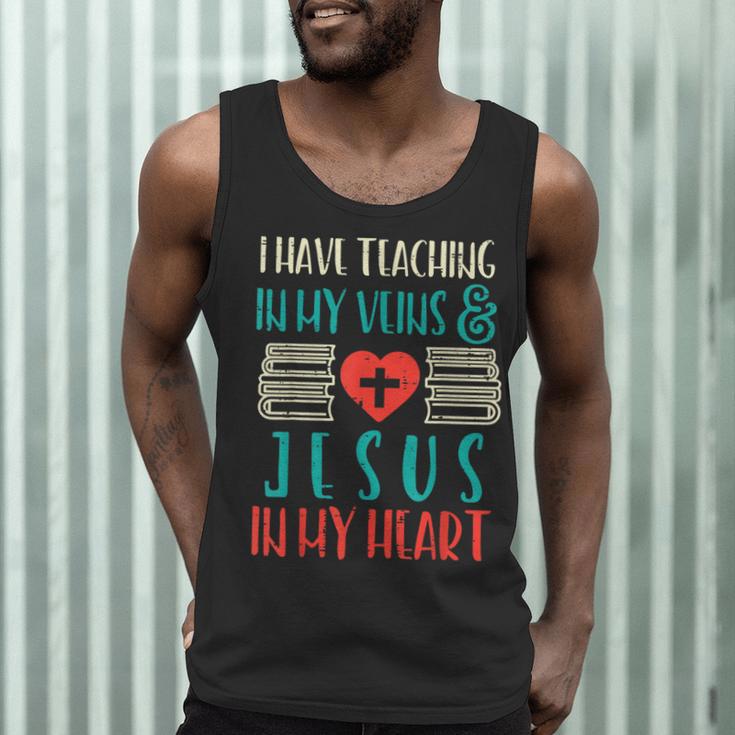 Teaching In My Veins Jesus In My Heart God Christian Teacher Men Tank Top, novelty gifts, funny gifts Teaching In My Veins Jesus In My Heart God Christian Teacher Men Tank Top, novelty gifts, funny gifts