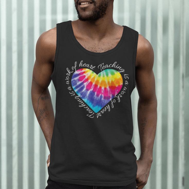 Teaching Is a Work Of Heart Tie Dye Hippie For Teacher For Men Women Girls Kids Men Tank Top, novelty gifts, funny gifts
