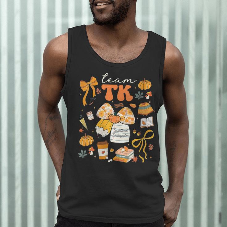 Team TK Crew Preppy Coquette Bow Pumpkin Fall TK Teacher Men Tank Top, novelty gifts, funny gifts