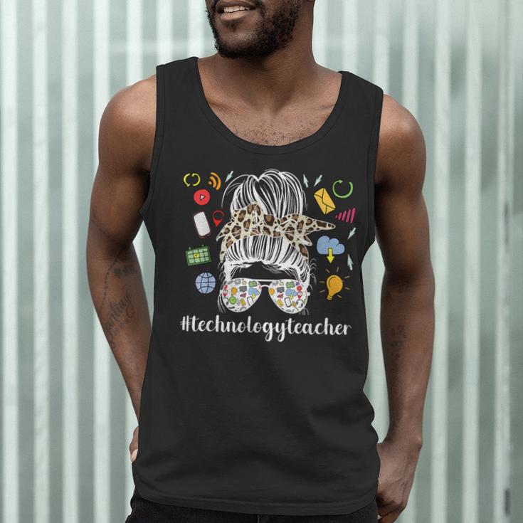 Technology Teacher Messy Bun Technology Teaching Men Tank Top, novelty gifts, funny gifts