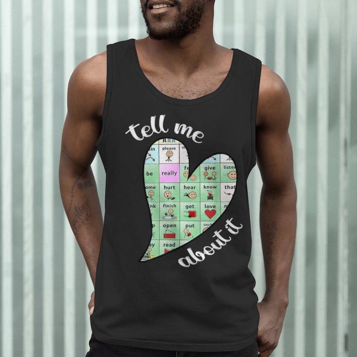 Tell Me About It Speech Pathology Aac Sped Teacher Men Tank Top, novelty gifts, funny gifts Tell Me About It Speech Pathology Aac Sped Teacher Men Tank Top, novelty gifts, funny gifts