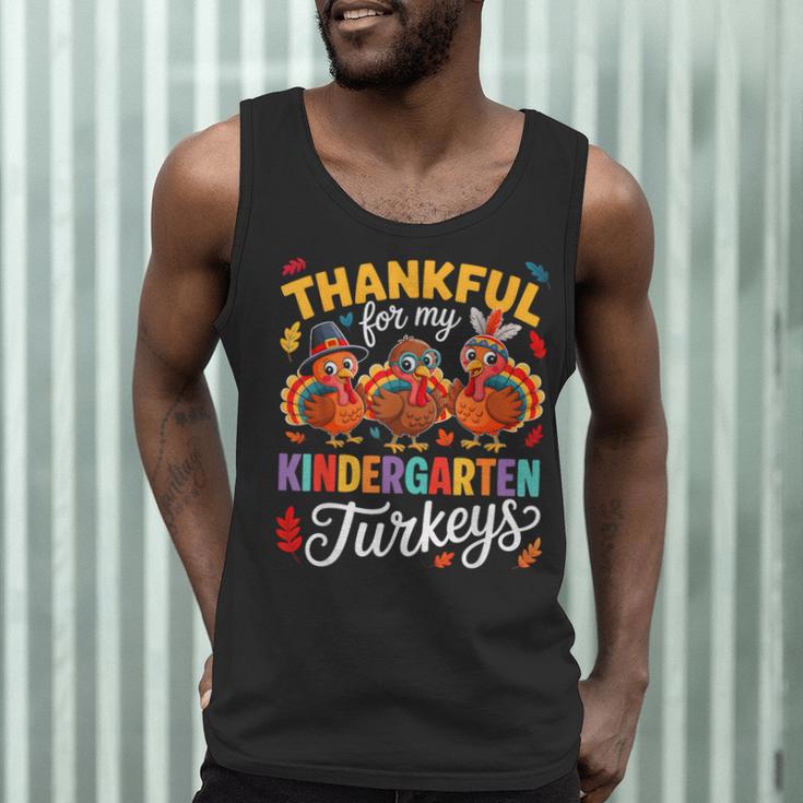 Thankful For My Kindergarten Turkeys Thanksgiving Teacher Men Tank Top, novelty gifts, funny gifts