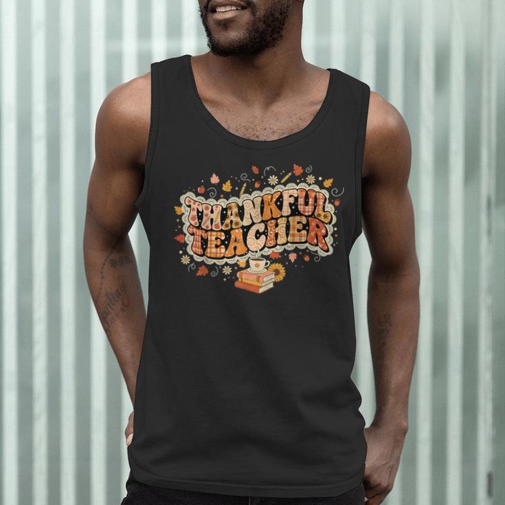 Thankful Teacher Shirts For Women Teach Thanksgiving Teacher Men Tank Top, novelty gifts, funny gifts