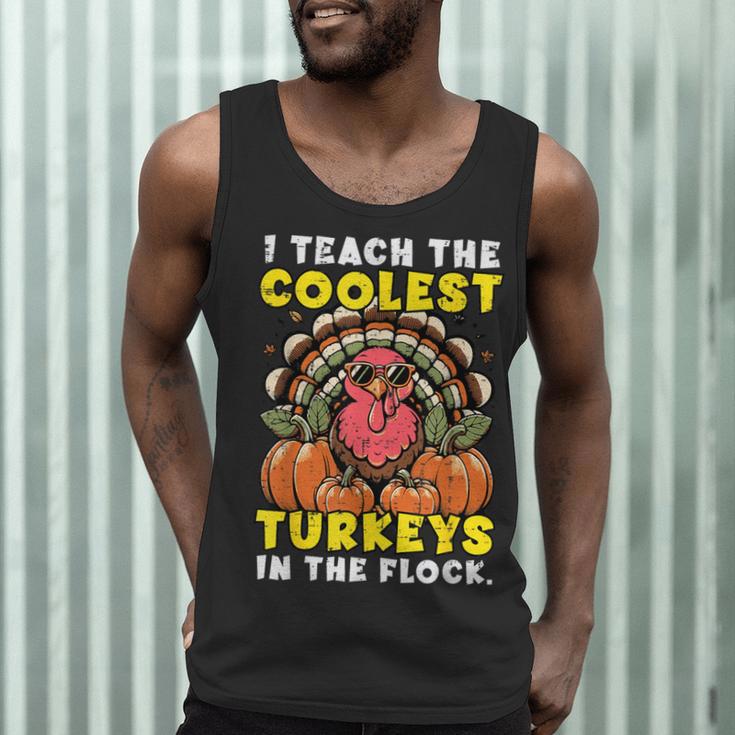 Thanksgiving I Teach Coolest Turkeys Teacher Fall Women Men Men Tank Top, novelty gifts, funny gifts
