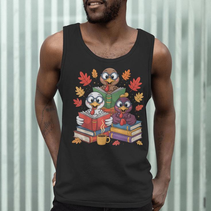 Thanksgiving Teacher Books Turkey Reading Book Men Tank Top, novelty gifts, funny gifts Thanksgiving Teacher Books Turkey Reading Book Men Tank Top, novelty gifts, funny gifts