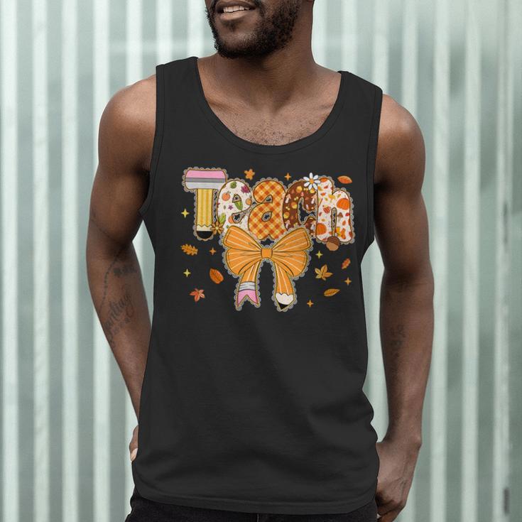 Thanksgiving Teacher Pencil Bow One Thankful Teacher Fall Men Tank Top, novelty gifts, funny gifts Thanksgiving Teacher Pencil Bow One Thankful Teacher Fall Men Tank Top, novelty gifts, funny gifts