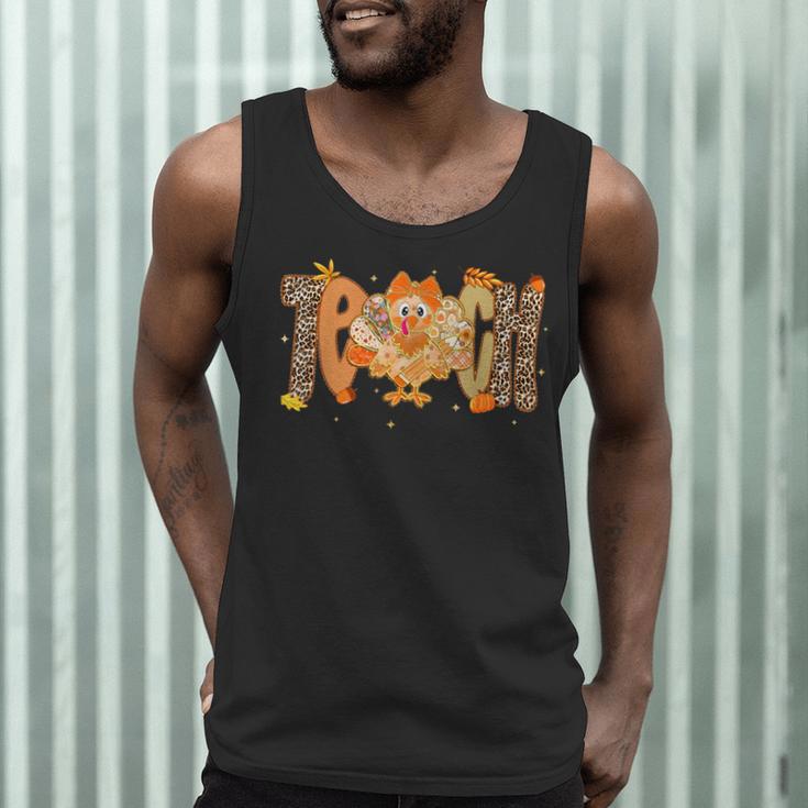 Thanksgiving Turkey Teach Thankful Teacher Girly Bow Women Men Tank Top, novelty gifts, funny gifts