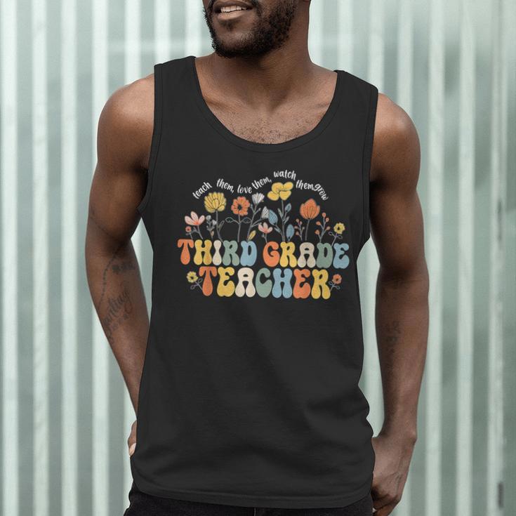 Third 3rd Grade Teacher Appreciation Teaching Wildflowers Men Tank Top, novelty gifts, funny gifts