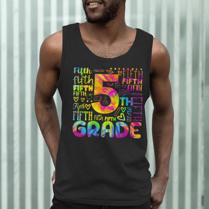 Tie Dye 5th Grade Typography Team Fifth Grade Teacher For Men Women Girls Kids Men Tank Top, novelty gifts, funny gifts