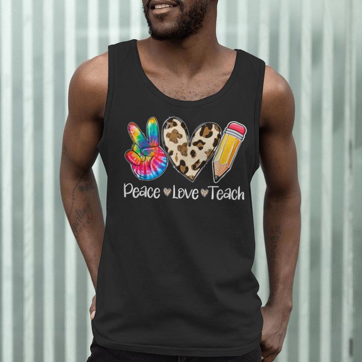 Tie Dye Hippie Peace Love Teach Teacher Appreciation Men Tank Top, novelty gifts, funny gifts