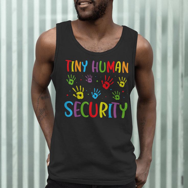 Tiny Human Security Preschool Childcare Teacher Babysitters Men Tank Top, novelty gifts, funny gifts