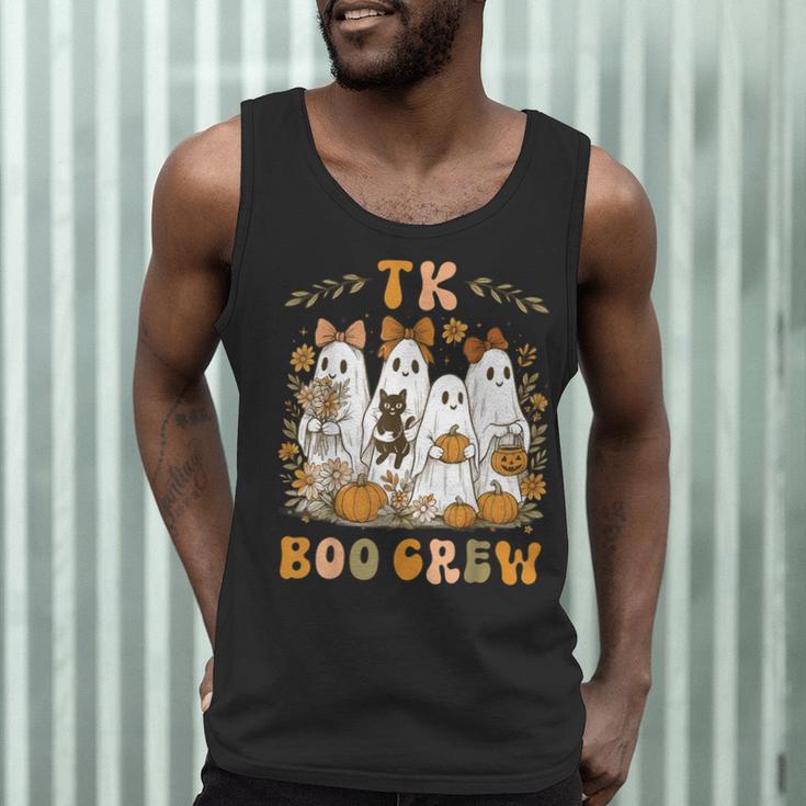 TK Boo Crew Preppy Halloween Floral Ghost TK Teacher Team TK Men Tank Top, novelty gifts, funny gifts