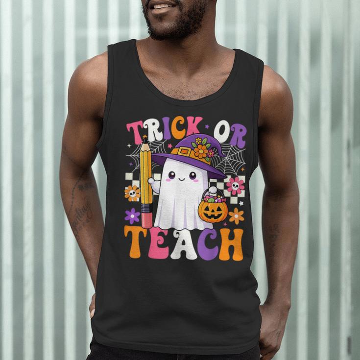 Trick Or Teach Teacher Pencil Ghost Halloween Teacher Men Tank Top, novelty gifts, funny gifts Trick Or Teach Teacher Pencil Ghost Halloween Teacher Men Tank Top, novelty gifts, funny gifts