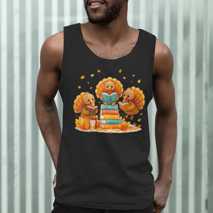 Turkey Read Books Reading Fall Thanksgiving Teacher Men Tank Top, novelty gifts, funny gifts Turkey Read Books Reading Fall Thanksgiving Teacher Men Tank Top, novelty gifts, funny gifts