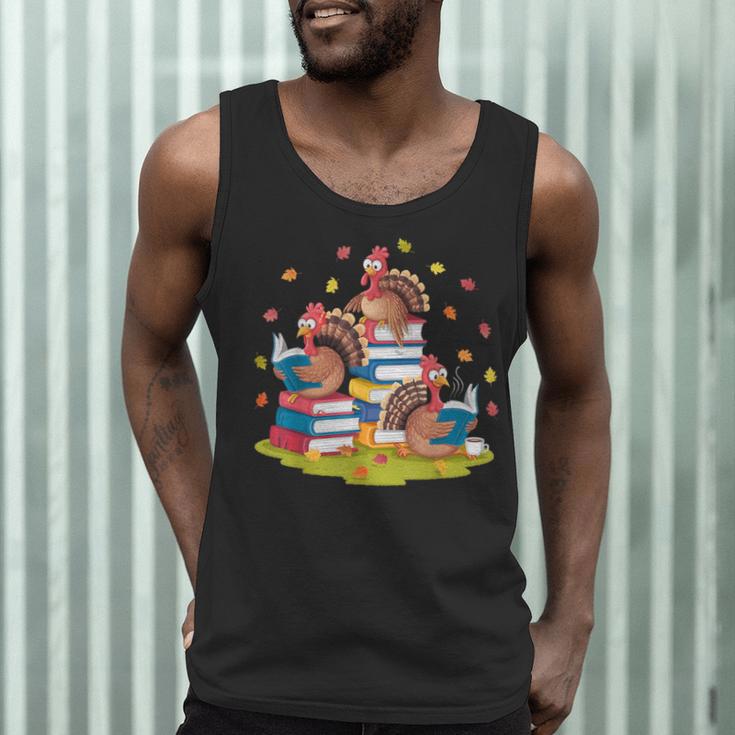 Turkey Reading Books Fall Season Thanksgiving Teacher Book Men Tank Top, novelty gifts, funny gifts Turkey Reading Books Fall Season Thanksgiving Teacher Book Men Tank Top, novelty gifts, funny gifts