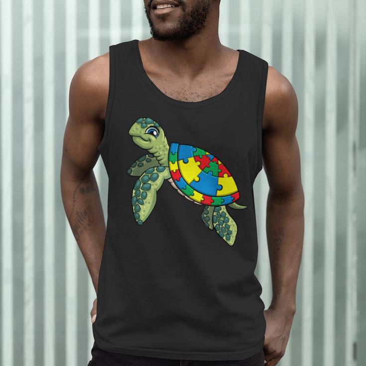 Turtle Puzzle Pieces For Autism Awareness Kids Women Teacher Men Tank Top, novelty gifts, funny gifts Turtle Puzzle Pieces For Autism Awareness Kids Women Teacher Men Tank Top, novelty gifts, funny gifts