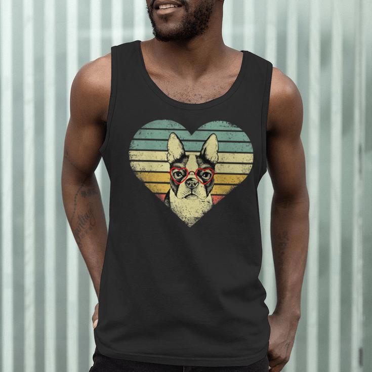Vintage American Boston Terrier Lovers Valentine's Day Men Tank Top, novelty gifts, funny gifts