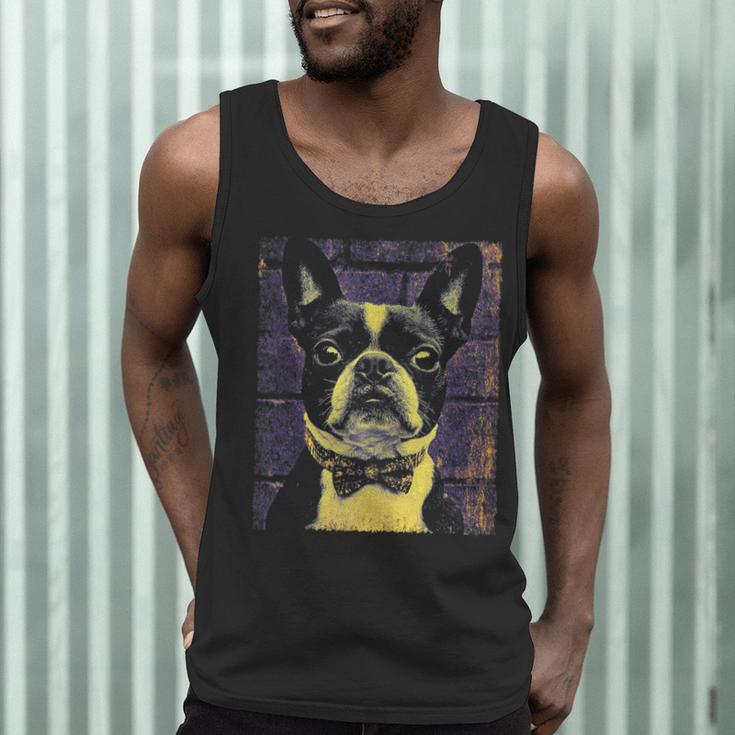 Vintage Boston Terrier Dog Men Tank Top, novelty gifts, funny gifts