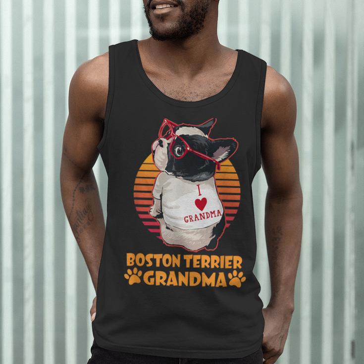 Vintage Boston Terrier Grandma Wear Sunglasses Dog Lover Men Women Girls Kids Men Tank Top, novelty gifts, funny gifts