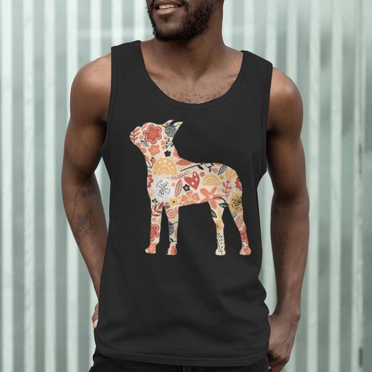 Vintage Floral Boston Terrier For Dog Lover Men Tank Top, novelty gifts, funny gifts