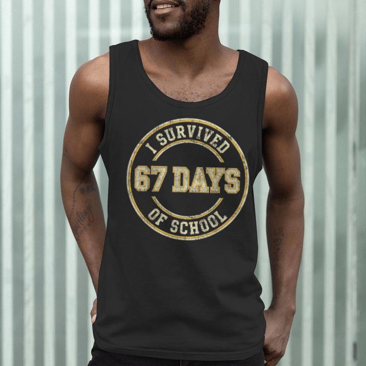 Vintage I Survived 67 Days Of School Teachers Students Men Tank Top, novelty gifts, funny gifts