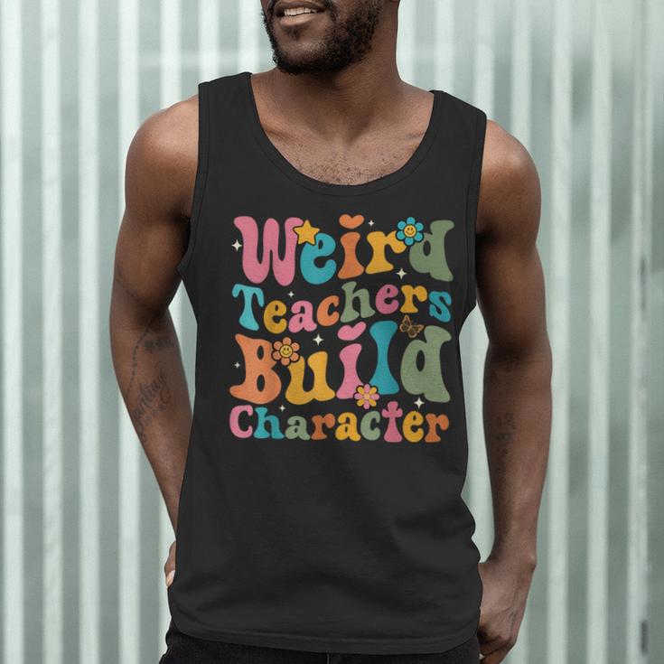 Vintage Teacher Sayings Weird Teachers Build Character For Men Women Men Tank Top, novelty gifts, funny gifts