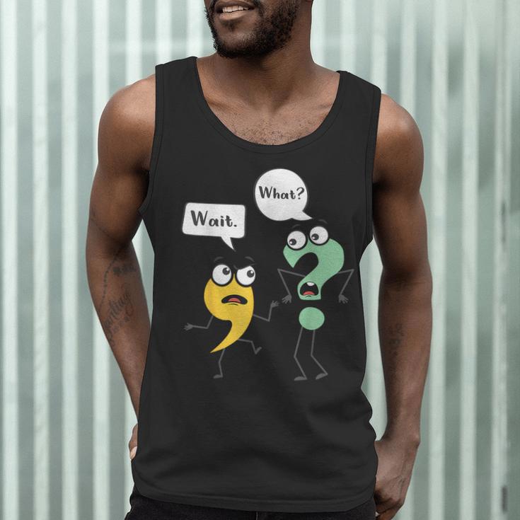 Wait What English Teacher Grammar Police Grammarian Men Tank Top, novelty gifts, funny gifts Wait What English Teacher Grammar Police Grammarian Men Tank Top, novelty gifts, funny gifts