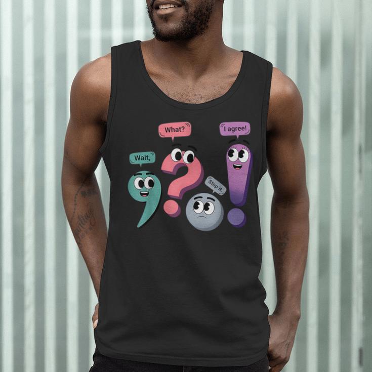 Wait What Stop It I Agree Grammar English Teacher Men Tank Top, novelty gifts, funny gifts