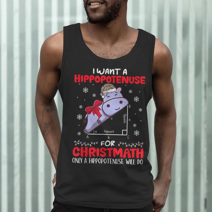 I Want A Hippopotenuse For Christmath Math Teacher Christmas Men Tank Top, novelty gifts, funny gifts I Want A Hippopotenuse For Christmath Math Teacher Christmas Men Tank Top, novelty gifts, funny gifts