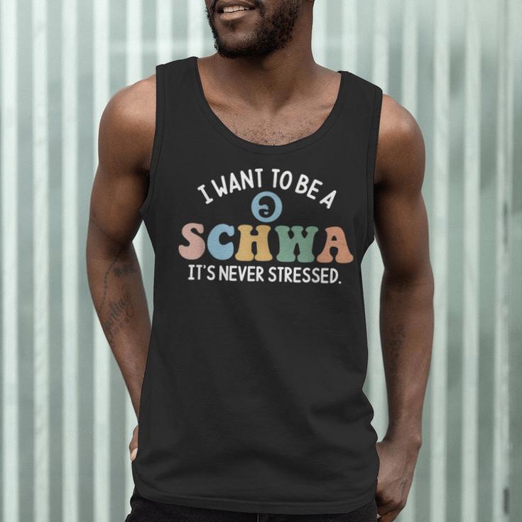 I Want To Be A Schwa It's Never Stressed Reading Teacher Kid Men Tank Top, novelty gifts, funny gifts