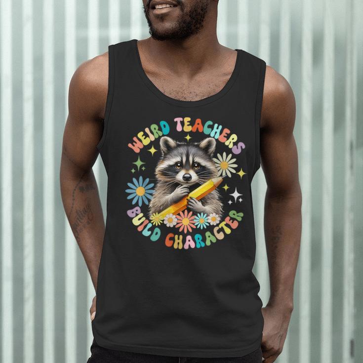 Weird Teachers Build Character Raccoon Colourful Floral Men Tank Top, novelty gifts, funny gifts Weird Teachers Build Character Raccoon Colourful Floral Men Tank Top, novelty gifts, funny gifts