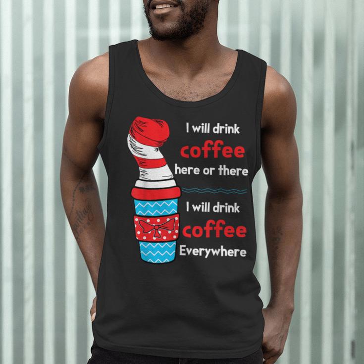 I Will Drink Coffee Here Or There Teacher Teaching Men Tank Top, novelty gifts, funny gifts I Will Drink Coffee Here Or There Teacher Teaching Men Tank Top, novelty gifts, funny gifts