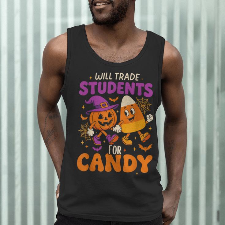 Will Trade Students For Candy Shirt Fun Candy Corn Teacher Men Tank Top, novelty gifts, funny gifts