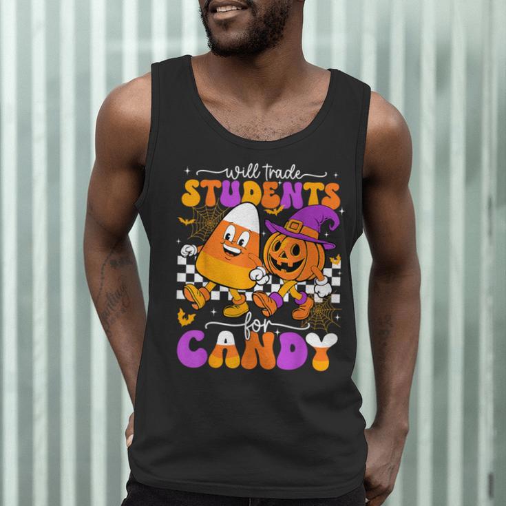 Will Trade Students For Candy Teacher Halloween Men Tank Top, novelty gifts, funny gifts