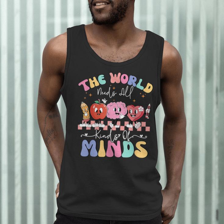 The World Needs All Kinds Of Minds Special Education Teacher Men Tank Top, novelty gifts, funny gifts The World Needs All Kinds Of Minds Special Education Teacher Men Tank Top, novelty gifts, funny gifts