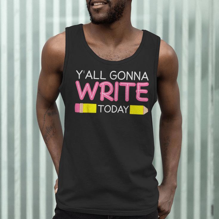 Y'All Gonna Write Today Writing Teacher English Teacher Joke Men Tank Top, novelty gifts, funny gifts